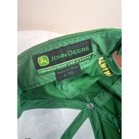 John Deere Green Baseball Cap L/XL Adjustable Strap "Nothing Runs Like A Deere" - Picture 6 of 10